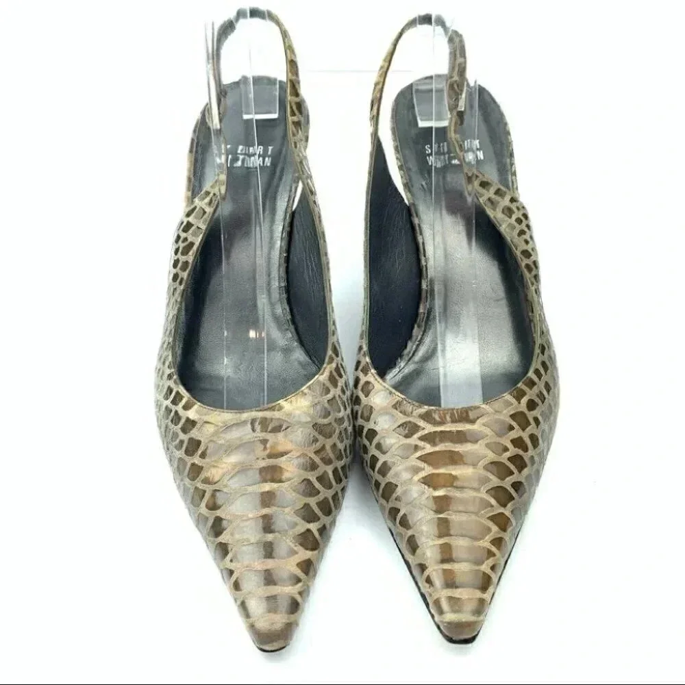 Stuart Weitzman heels 8.5 alligator print leather